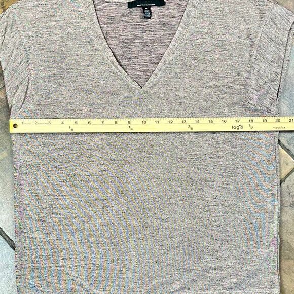 White House Black Market Power Tee Shiny Metallic Pink Blouse Medium - Picture 5 of 10